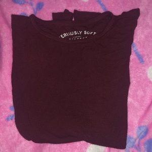 burgendy long sleeve